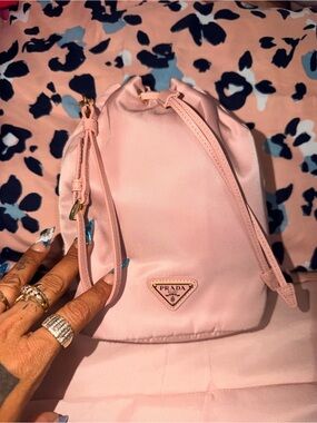 Prada Blush Pink Drawstring Mini Bucket Bag